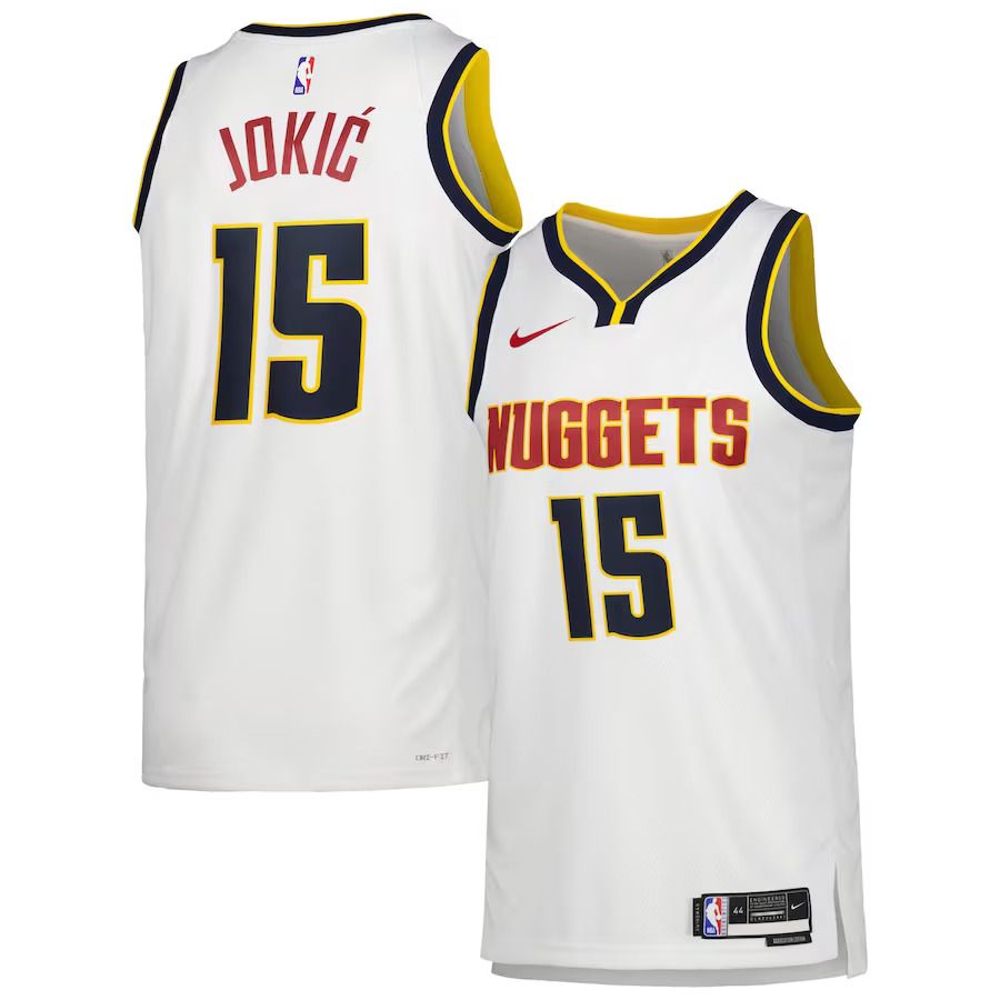 Men Denver Nuggets #15 Nikola Jokic Nike White 2022-23 Swingman NBA Jersey->denver nuggets->NBA Jersey